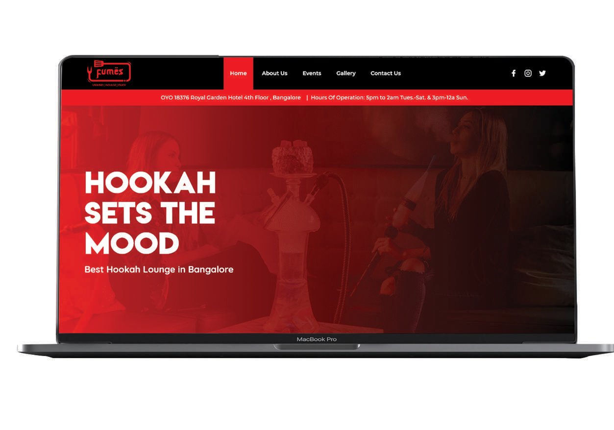 Fumes Hookah Lounge website